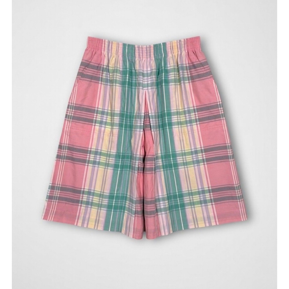 VTG Haberdashery‎ Vintage Leslie Fay Plaid Culotte Shorts 12 Pastel 90's Bermuda